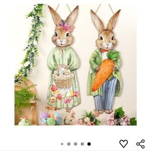 Amazon Bunny Couple Wall Decals in Green, Orange, Pink and Blue